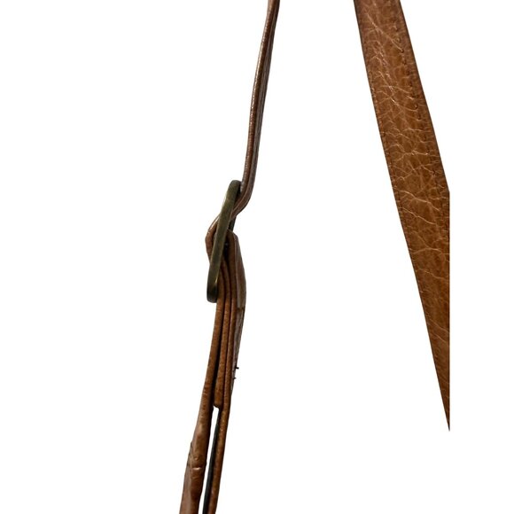 Brown Leather Hobo Shoulder Bag With Woven Detail & Adjustable Strap - Picture 5 of 11